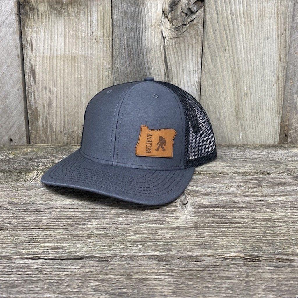 BIGFOOT OREGON LEATHER PATCH HAT RICHARDSON 112 Leather Patch Hats Hells Canyon Designs