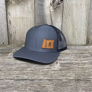BIGFOOT OREGON LEATHER PATCH HAT RICHARDSON 112 Leather Patch Hats Hells Canyon Designs