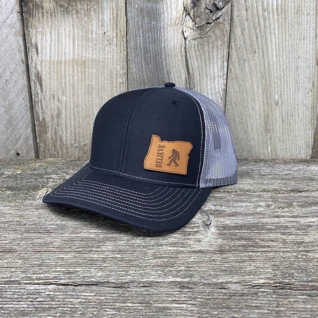 BIGFOOT OREGON LEATHER PATCH HAT RICHARDSON 112 Leather Patch Hats Hells Canyon Designs