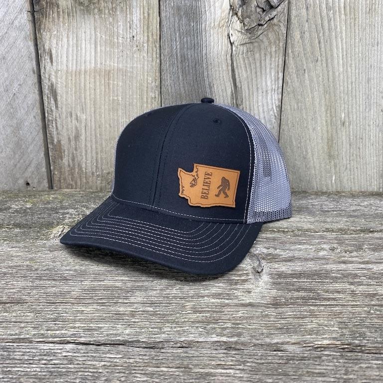 BIGFOOT WASHINGTON LEATHER PATCH HAT RICHARDSON 112 Leather Patch Hats Hells Canyon Designs