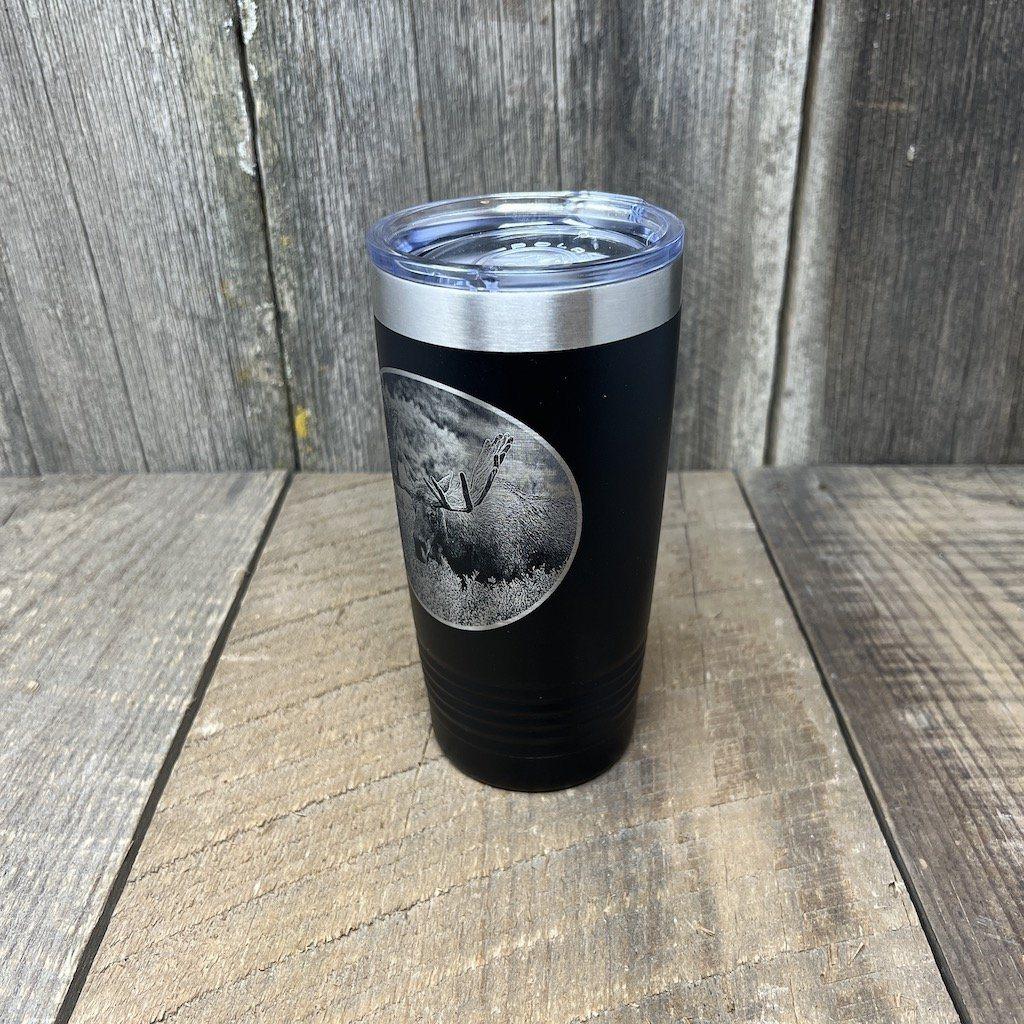 BULL MOOSE BLACK 20 OZ ENGRAVED TUMBLER Tumbler Hells Canyon Designs