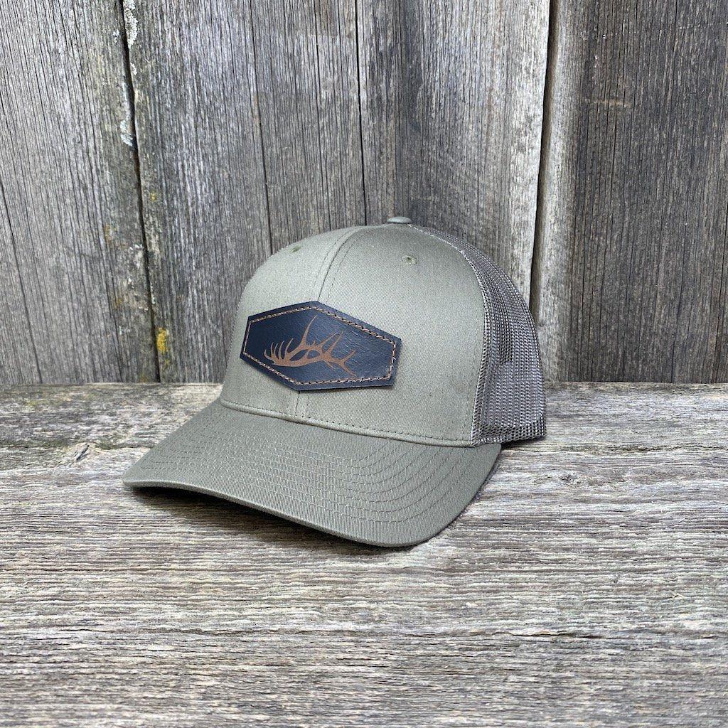 ELK SHED LEATHER Leather Patch Hats Hells Canyon Designs # Loden