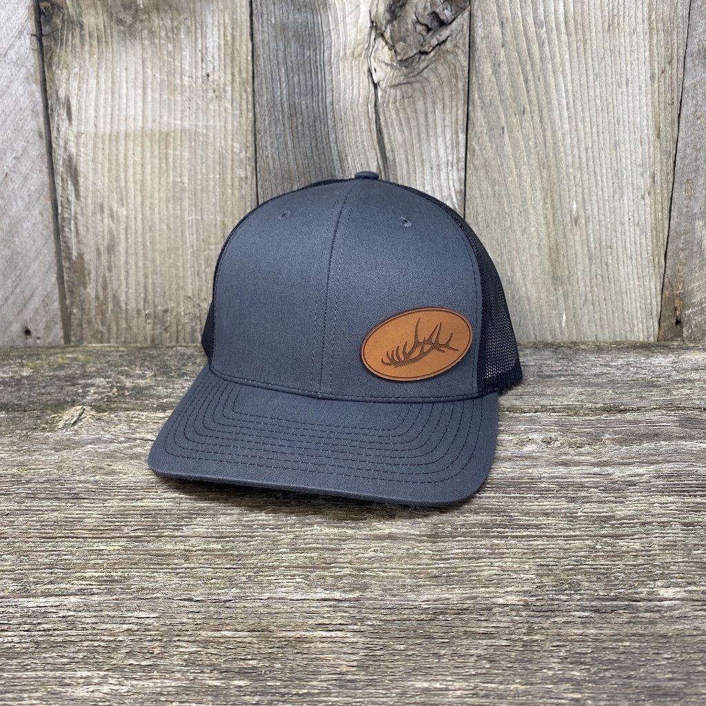 Elk Rack Hat Leather Patch Hats Hells Canyon Designs # Charcoal/Black