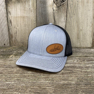 Elk Rack Hat Leather Patch Hats Hells Canyon Designs # Heather/Black