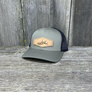 ELK SHED LEATHER PATCH HAT - RICHARDSON 112 Leather Patch Hats Hells Canyon Designs Loden/Black
