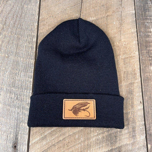 HAND SEWN STEELHEAD FLY CUFFED BEANIE | YUPOONG 1501KC Hells Canyon Designs Black