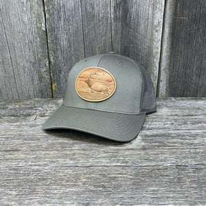 RIVER ELK LEATHER PATCH HAT - RICHARDSON 112 Leather Patch Hats Hells Canyon Designs # Loden