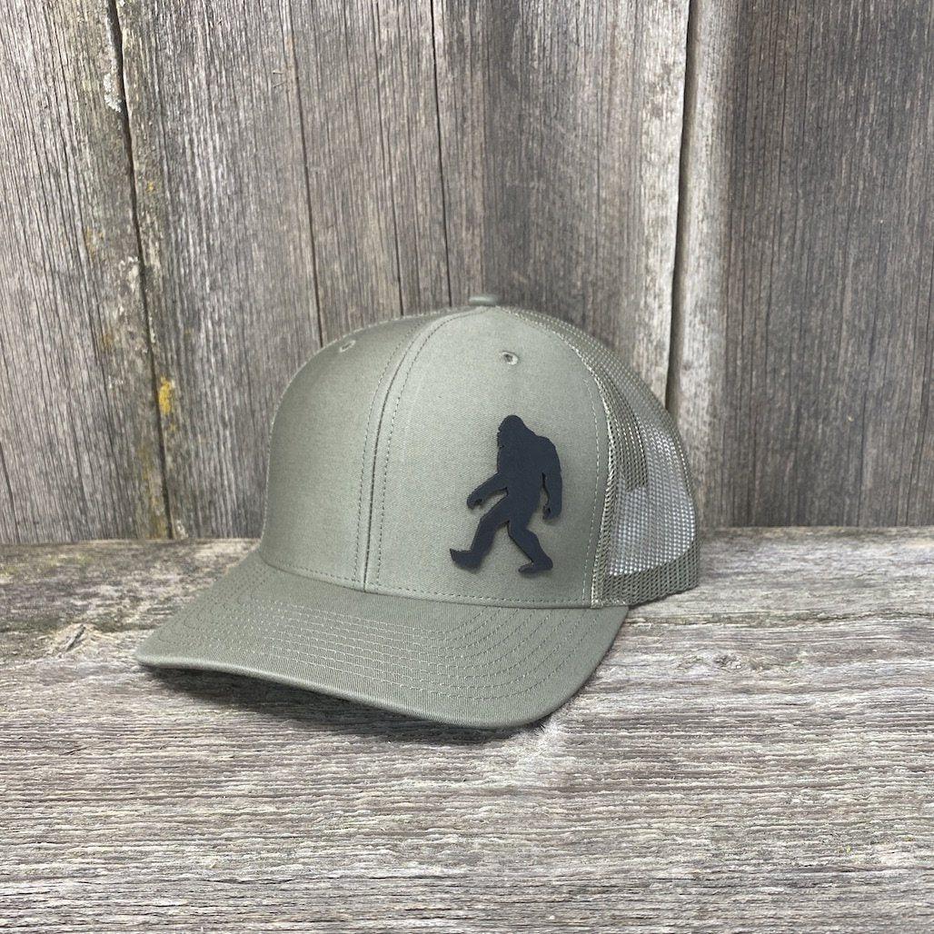 SASQUATCH BLACK LEATHER PATCH HAT RICHARDSON 112 Leather Patch Hats Hells Canyon Designs # Loden