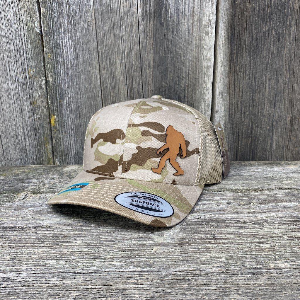 SASQUATCH LEATHER PATCH HAT - SNAPBACK Leather Patch Hats Hells Canyon Designs Arid/Tan Multicam