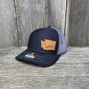 Washington Elk Patch Hat Richardson 112 Leather Patch Hats Hells Canyon Designs Black/Charcoal