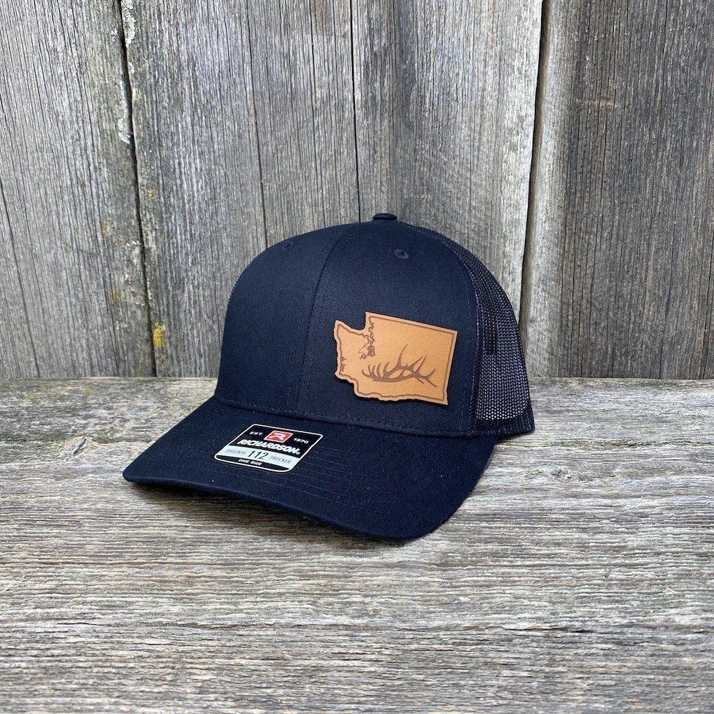 Washington Elk Patch Hat Richardson 112 Leather Patch Hats Hells Canyon Designs Solid Black