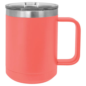 CAMP STYLE COFFEE CUPS 15 oz Coffee Mugs Hells Canyon Designs Coral 