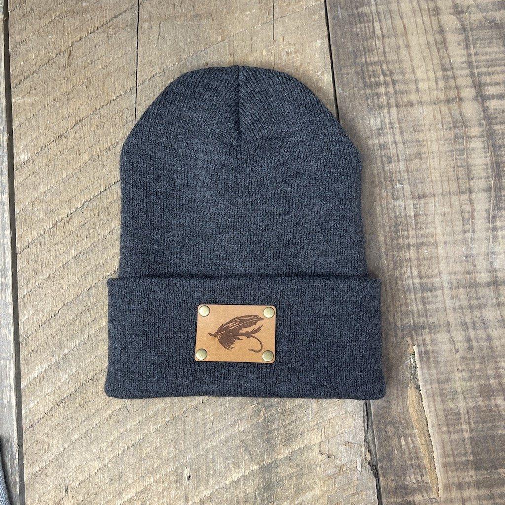 STEELHEAD FLY CUFFED BEANIE | YUPOONG 1501KC Hells Canyon Designs # Charcoal 