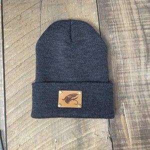 STEELHEAD FLY CUFFED BEANIE | YUPOONG 1501KC Hells Canyon Designs # Charcoal 