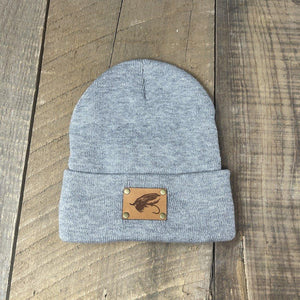 STEELHEAD FLY CUFFED BEANIE | YUPOONG 1501KC Hells Canyon Designs # Heather 